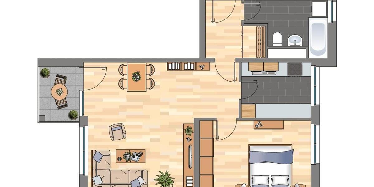 Etagenwohnung Wolfsburg Detmerode - 2 Zimmer, 62 m&sup2;, 557&euro; | Angebot:26085146
