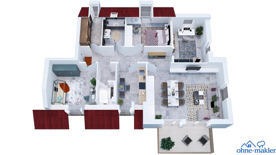 Etagenwohnung Sassenburg - 4 Zimmer, 110 m&sup2;, 1.050&euro; | Angebot:26252457