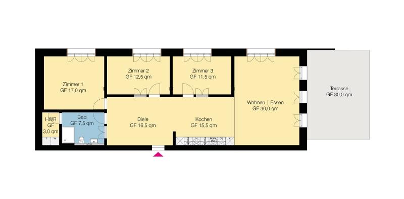 Etagenwohnung Wolfsburg Ehmen - 3 Zimmer, 128 m&sup2;, 1.594&euro; | Angebot:26424706