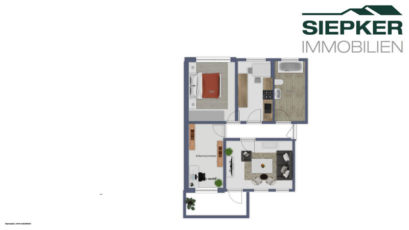 Etagenwohnung Braunschweig / Broitzem Broitzem - 3 Zimmer, 70 m&sup2;, 175.000&euro; | Angebot:26449391