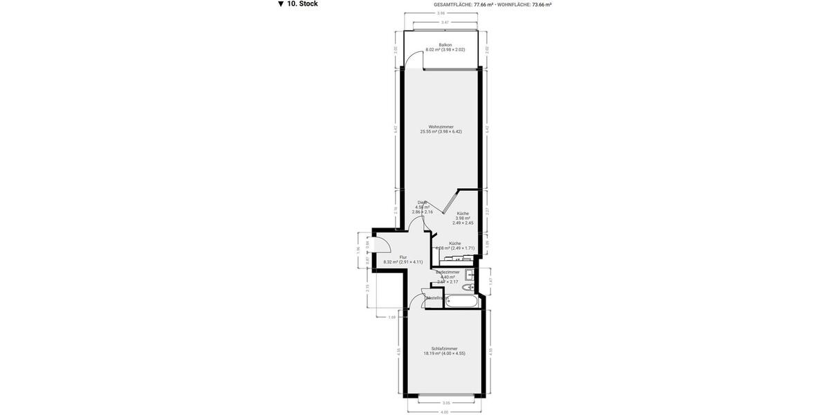 Etagenwohnung Braunschweig Östliches Ringgebiet - 2 Zimmer, 74 m&sup2;, 750&euro; | Angebot:26326336