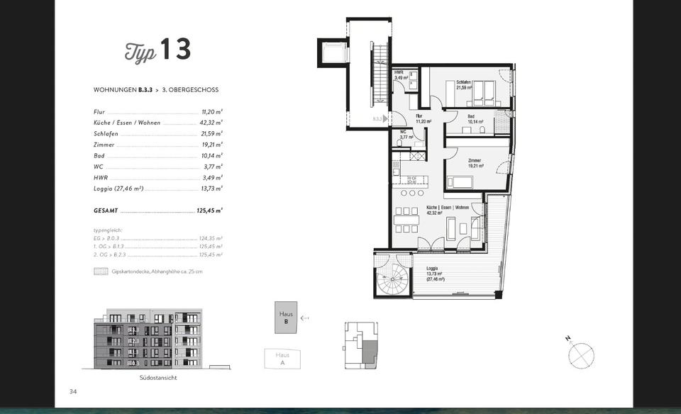 Etagenwohnung Wolfsburg Almke - 3 Zimmer, 120 m&sup2;, 485.000&euro; | Angebot:26195674